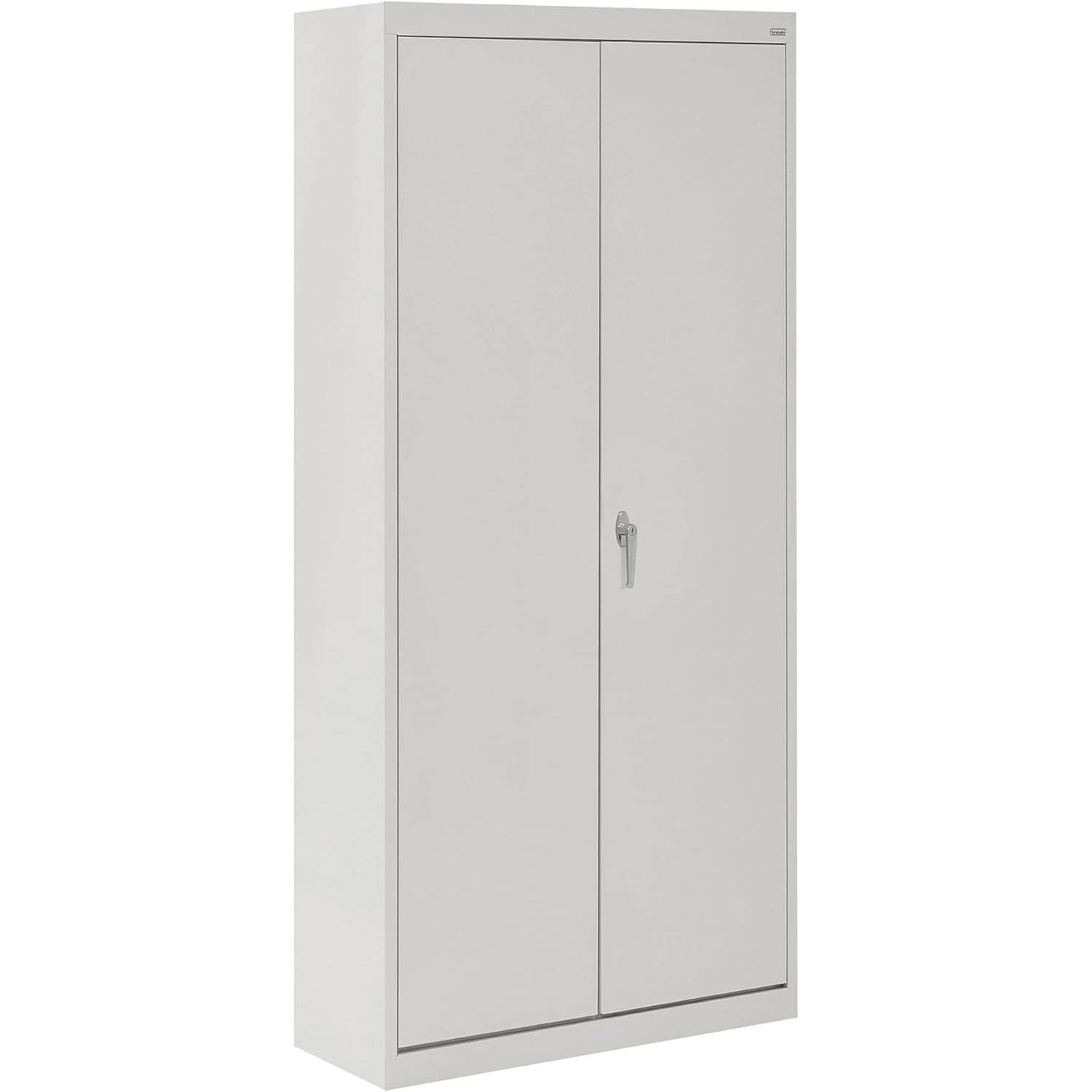 Sandusky Lee VF31301872-05 Value Line Metal Storage Cabinet with 3 Fixed Shelves and Locking Handle, 150lb Capacity, 18" Depth x 30" Width x 72" Height, Dove Gray